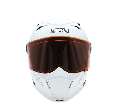 Mod Bandit Simpson Motorcycle Helmet - White - Medium | Modular Full-Face Helmet Clear Visor Shield DOT ECE Certified for Street, Cruiser & Touring Riders (M59M1)