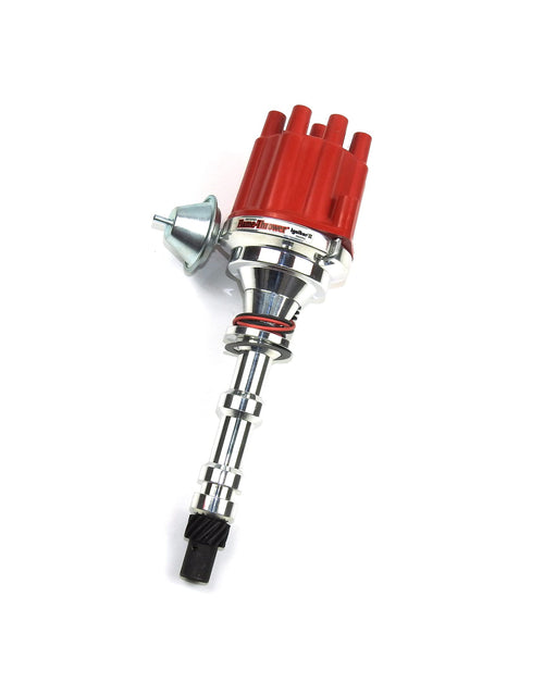 Pertronix Flame-Thrower D101701 Plug and Play Vacuum Advance Red Cap Billet Electronic Distributor with Ignitor II Technology for Chevrolet 409