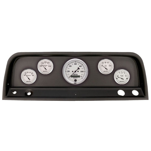 AutoMeter Dash Kit Direct Fit, (3 3/8" X1, 2 1/16" X4), Chevrolet Truck 64-66, Old-TYME White (2109-08)