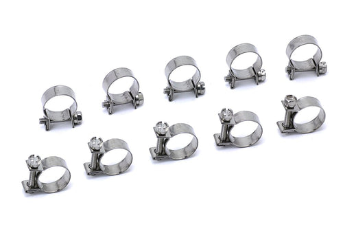 3/8" HPS Performance Stainless Steel Fuel Injection Hose Clamps 10pc Pack (14mm - 16mm) (FIC-14x10)