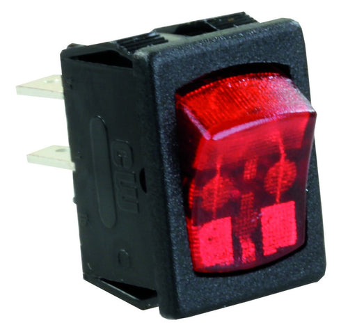 Red/Black JR Products 12765 Mini-Illuminated On/Off SPST Switch