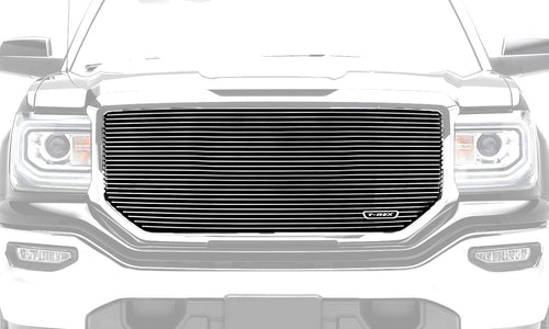 T-Rex Grilles Laser Billet Grille, 2016-2018 Sierra 1500, Polished, 1 Pc, Insert, without Logo Cutout - PN #6202140, Black