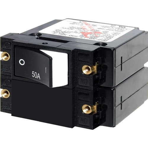 A-Series Blue Sea Systems Raised Rocker Double Pole 50A Circuit Breaker