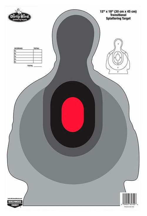 Birchwood Casey Transitional Silhouette Dirty Bird Target (Per 100), 12 x 18-Inch