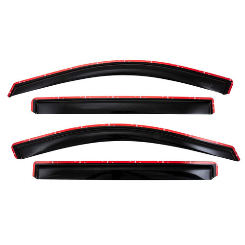 TrailFX Window Vents 4-Piece Low Profile Acrylic Rainguard Set Fits Chevrolet Silverado 1500 Crew Cab 2023-2025 in-Channel Smoked Rainguards TrailFX 4805IC