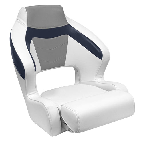 BAJA XL Wise 3338-1773 Bucket Seat with Flip Up Bolster, Brite White/Marble Grey/Midnight Navy