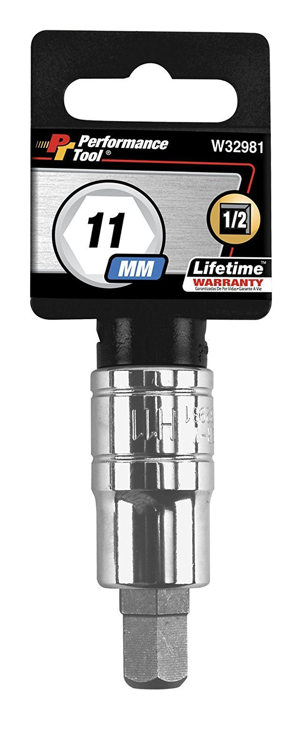 1/2 Drive Performance Tool W32981 11mm Hex Bit Socket, 1 Pack