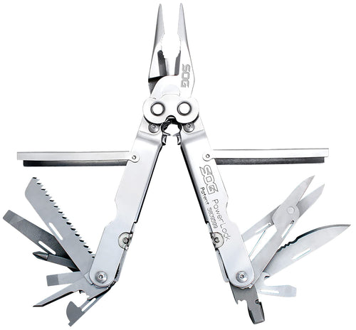 Heavy Duty SOG Powerlock 18 Multitool Pliers with Ballistic Nylon Sheath (Satin)