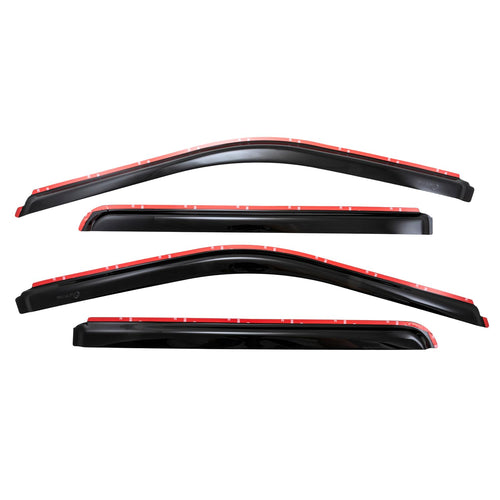TrailFX Window Vents Smoked Rainguards Fits 2015-2025 Ford F-150 SuperCrew in-Channel 4-Piece Low Profile Acrylic Rainguard Set TrailFX 4975IC