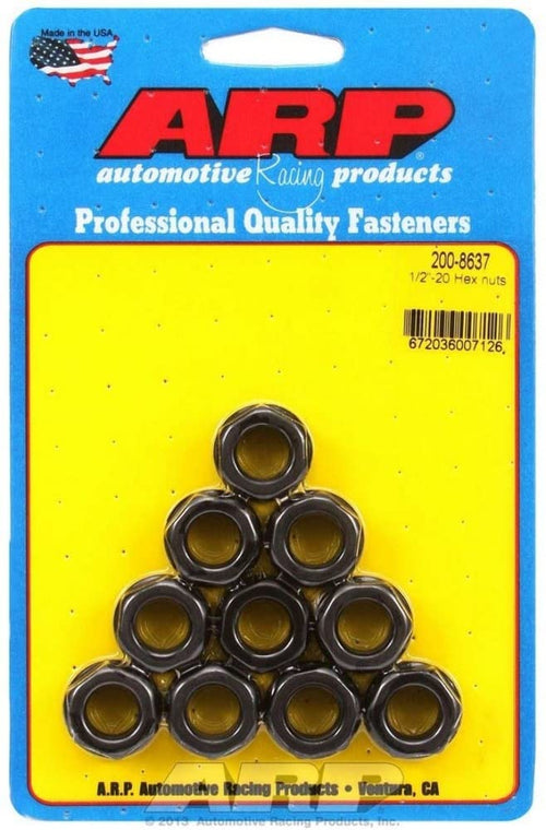 ARP 1/2"-20 Hex Nut Kit 200-8637 (Socket Size = 3/4; 10 pc-Pack)