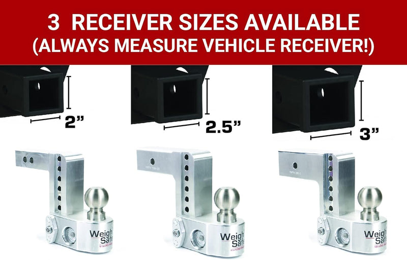 6in Weigh Safe Drop Hitch w/ 2.5in Shank