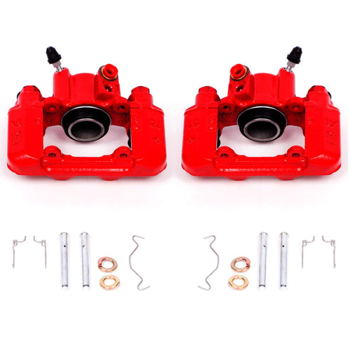 Power Stop S2612 Rear Pair of High-Temp Red Powder Coated Calipers