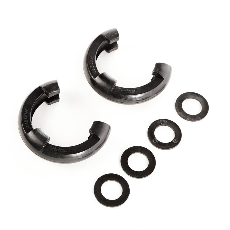 D-Ring Shackle Isolator Kit | Rugged Ridge, Black Pair, 3/4 inch | 11235.30