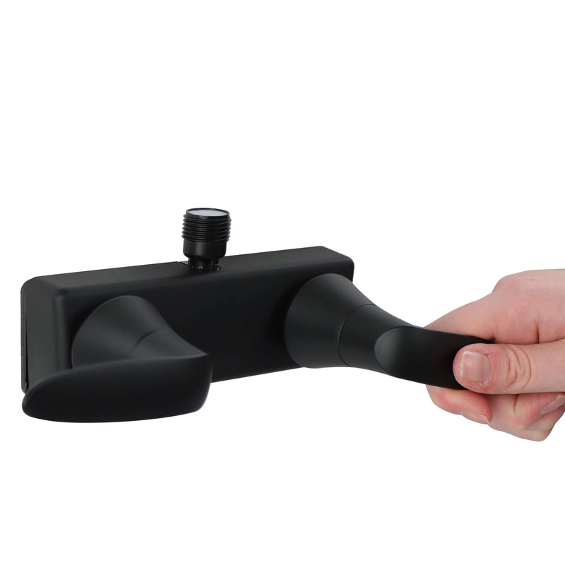 Double Lever Empire Faucets Shower Valve, 1pc - Matte Black RV Bathroom Faucet Valve, Non-Metallic with Vacuum Breaker