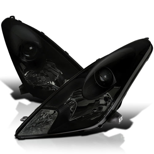Black Smoke Projector Headlights SPEC-D TUNING Compatible with 2000-2005 Toyota Celica, Left + Right Pair Headlamps Assembly