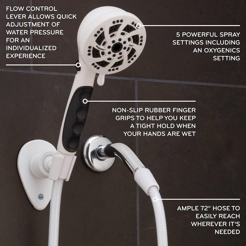Fury Oxygenics RV Handheld Shower Head Kit, White