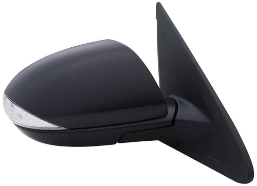 Fit System Mirror Passenger Side for Mazda 3 w/Turn Signal, Black, PTM Cover, w/o BSDS, Foldaway, Power