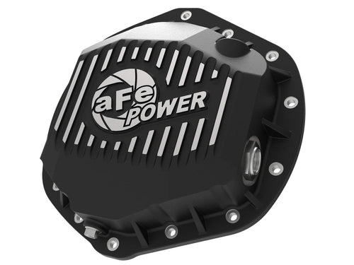 aFe POWER Rear Differential Cover Pro Series Black w/Machined Fins - #46-70392 - Dodge Trucks 2500/3500 03-18