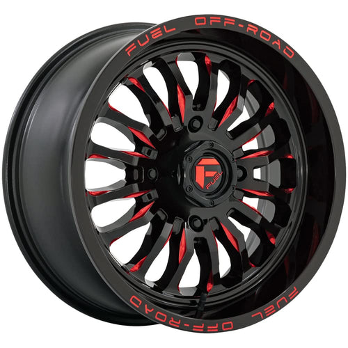 UTV Fuel D822 Arc 20x7 4x156 +13mm Black/Red Wheel Rim 20" Inch