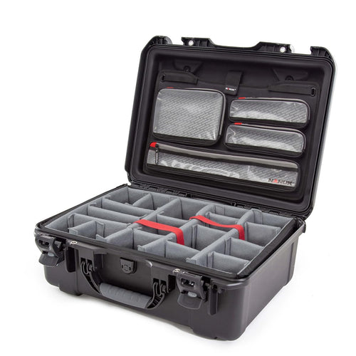 940 Nanuk Waterproof Hard Case with 4-Pocket Lid Organizer and Padded Divider for Camera, Black