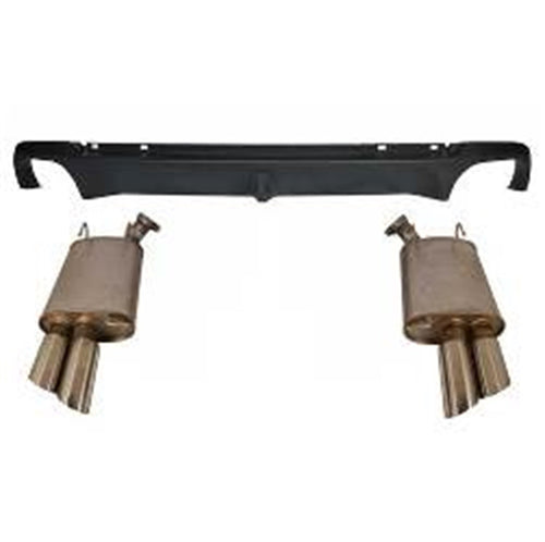 2013-2014 Ford Racing Mustang GT Axle Back QUAD TIP Mufflers with Rear Lower VALENCE