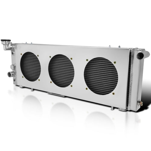3 Row Radiator with Fan Shroud Spec-D Tuning Aluminum Compatible with 1991-2001 Jeep Cherokee