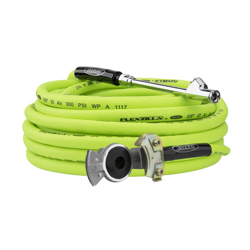 Truck Tire Inflator Kit Flexzilla with 3/8 in. x 50 ft. Hose, Heavy Duty, Lightweight, Hybrid, ZillaGreen - HGH2-FZ