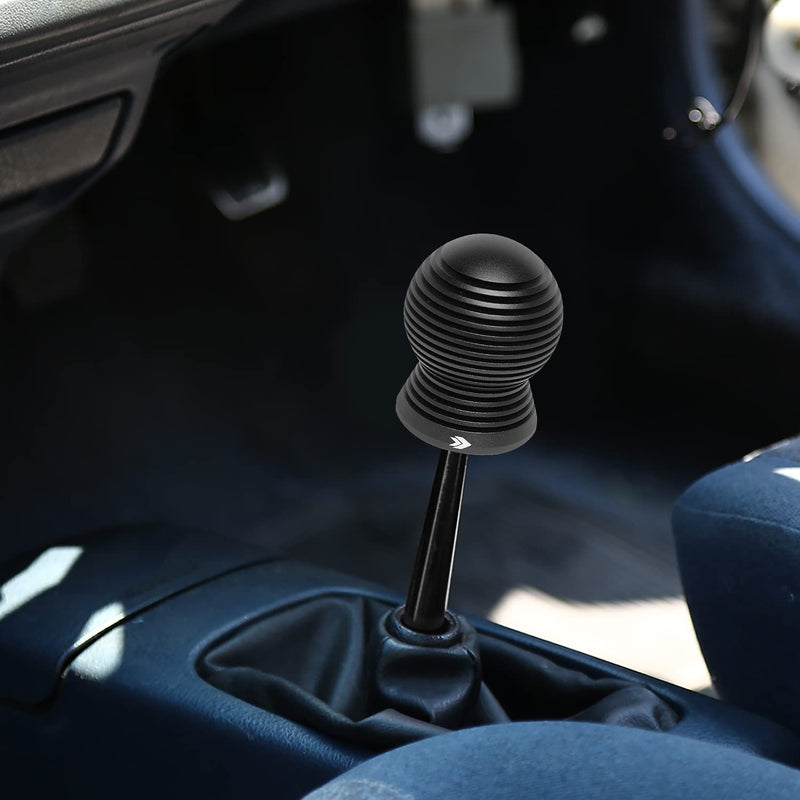 NRG Innovations Universal Aluminum SK-702BK Shift Knob with Thread Adapters, Heat Sink Spheric Style, 50mm OD x 65mm H, Black