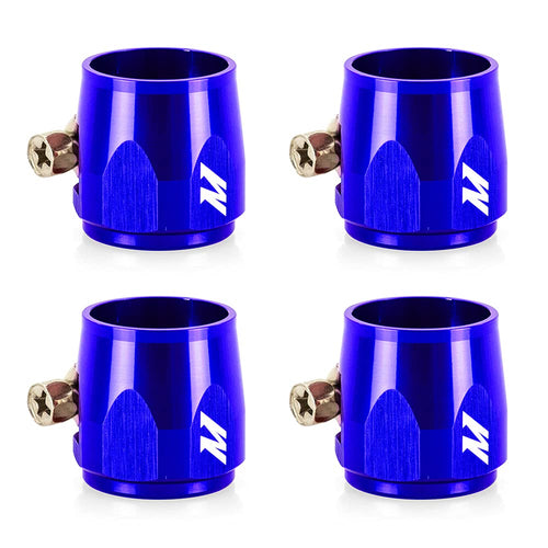 Mishimoto -4AN MMHXF-04-4-BL Hex Hose Finisher Clamp Set, Blue