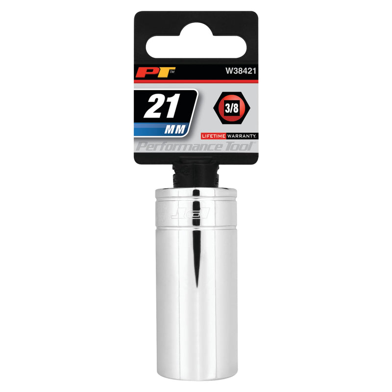 W38421 Performance Tool 6-Point Socket, 3/8-Inch Drive, 21mm