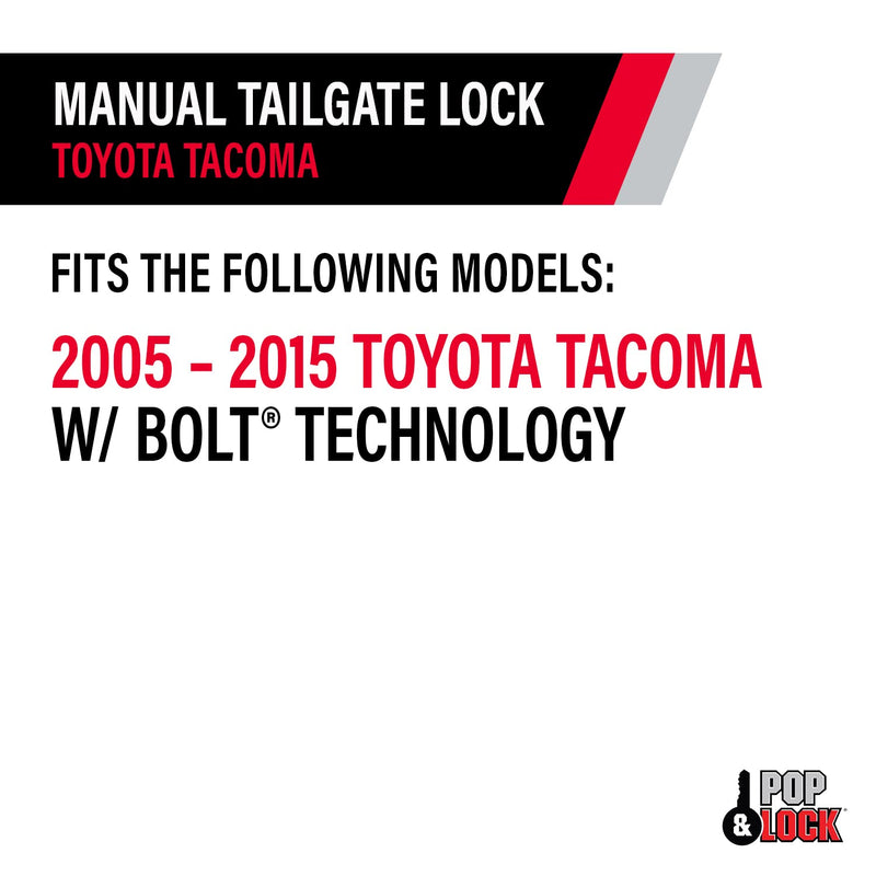 Pop & Lock PL5400 Manual Black Tailgate Lock with Bolt Codeable Technology for Toyota Tacoma