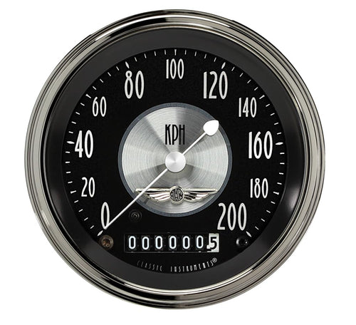 AT59SLC Classic Instruments All American Tradition 3 3/8" Speedometer 200 Kph