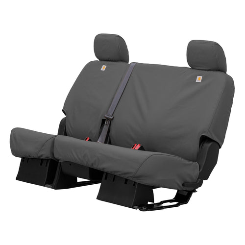 Covercraft Custom Seat Covers Carhartt SeatSaver | Fits 2024-2025 Toyota Tacoma (Excludes Hybrid) | 2nd Row 60/40 Bench Seat, Duckweave Gravel