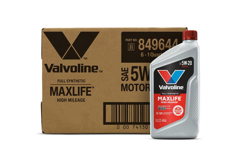 Valvoline High Mileage Full Synthetic with MaxLife Technology SAE 5W-20 Motor Oil 1 QT, Case of 6