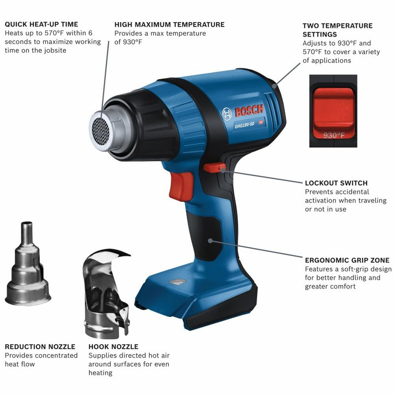 18V BOSCH GHG18V-50N Heat Gun (Bare Tool)