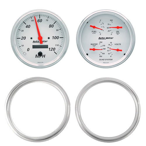 AutoMeter Dash Kit Direct Fit, 2 Pc, Chevy Truck 47-53, 2 X 5, Arctic White (7039-03)