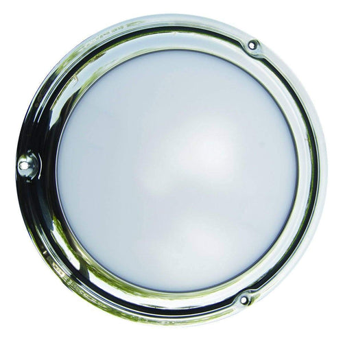 T-H Marine LED Dome Light Low Profile | Bright 12V IP67 Waterproof Boat Light Polished Stainless Steel Bezel | 6.75", White Light