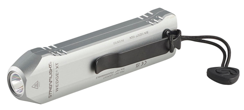 Wedge XT Streamlight 500-Lumen 1,900-Candela Flat Everyday Carry Flashlight, Includes USB-Cable and Pocket Lanyard, Silver