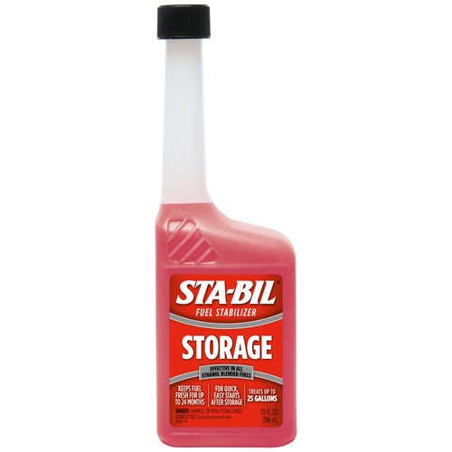 STA-BIL Fuel Stabilizer Storage - Keeps Fuel Fresh for 24 Months - Prevents Corrosion - Gasoline Treatment that Protects Fuel System - Fuel Saver - Treats 25 Gallons - 10 Fl. Oz. (22206)