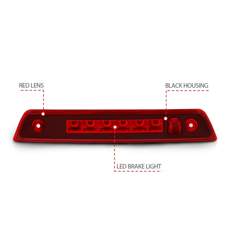 Third Brake Light Assembly Anzo USA LED Red Lens Third Brake Light Assembly