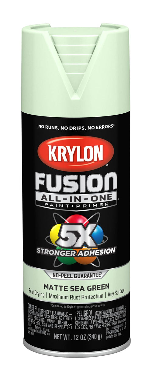 Krylon All-In-One Adhesive Spray Paint for Indoor/Outdoor Use, 12 oz, Sea Green