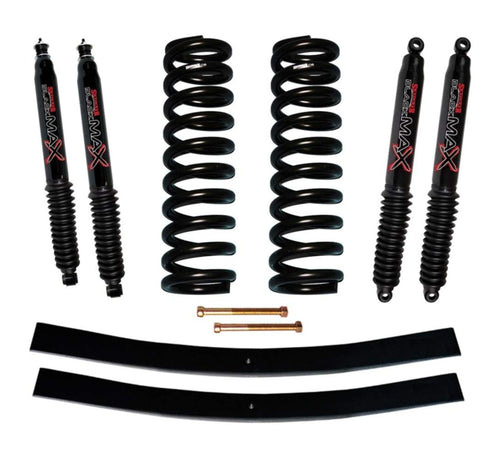 Skyjacker Suspension Lift Kit 174BK-B w/Shock Black MAX Shocks Incl. 4 in. Lift Rear Add-A-Leafs Front Coil Springs