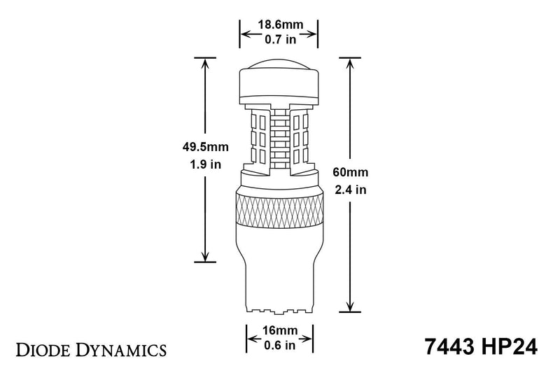 HP24 LED 7443 Bulb Cool White Switchback Single Diode Dynamics