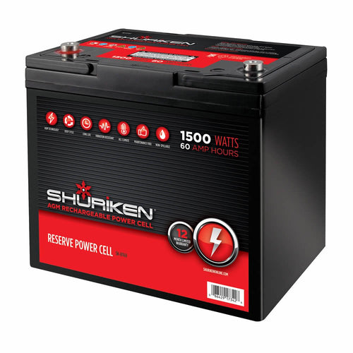 1500W Shuriken 60AMP Hours Compact Size AGM 12V Battery (SK-BT60)