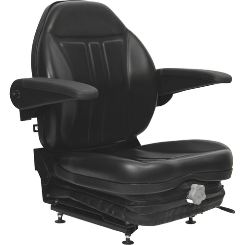 Highback Black Talon Suspension Seat with Folding Armrests - Black, Model Number 36O0OBK02UN
