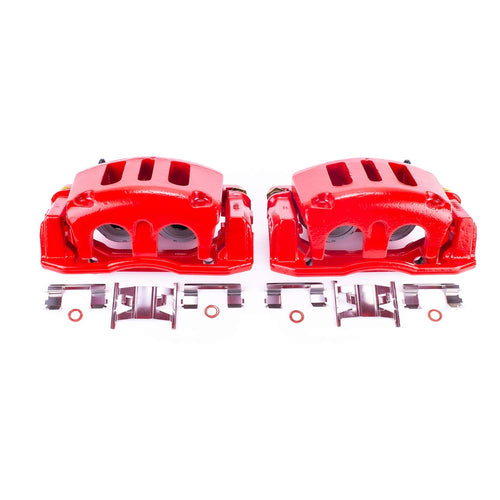 Power Stop S4734 Front Pair of High-Temp Red Powder Coated Calipers