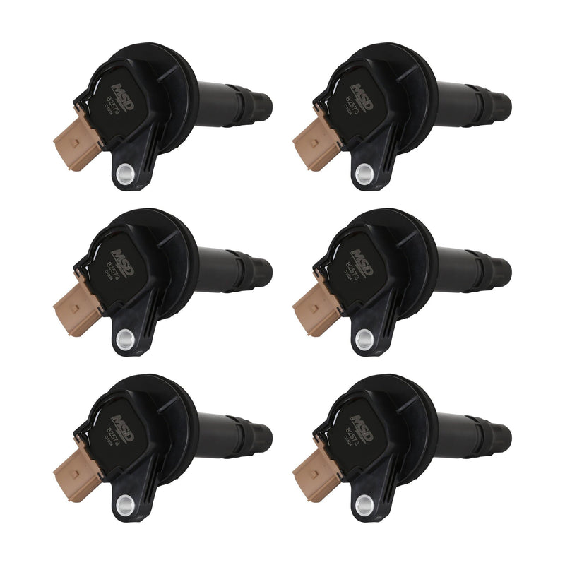 825763 MSD Ignition Coils, Black, 6-Pack (3-Pin Connector)