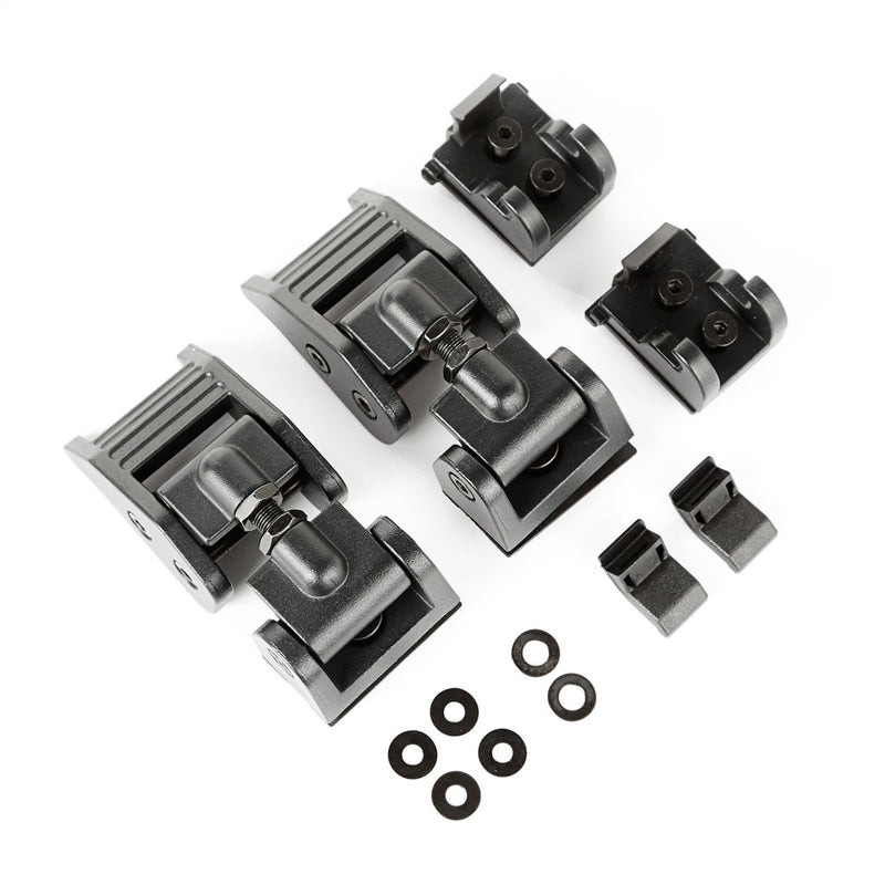 Hood Catch Kit Rugged Ridge for Jeep Wrangler/Gladiator | Textured Black | 11210.27 | Fits 2018-2025 Jeep Wrangler JL; 2020-2025 Jeep Gladiator JT