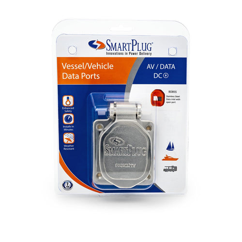 Data Port Case/Inlet Only SmartPlug - 316 SS Cover w/One Blank Plug & One Open Port