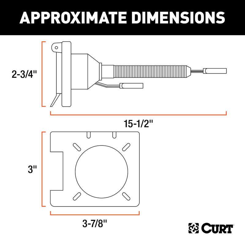 CURT Dual-Output 57604 4-Way Flat Vehicle-Side to 6-Way Round Trailer Wiring Adapter
